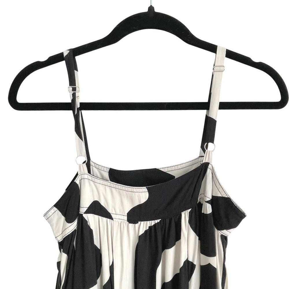 Anthropologie Abel the Label Black White Abstract Print Tiered Maxi Dress S - Picture 10 of 10